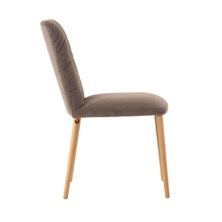 Mobitec Aura C0110 stoel in taupe stof, zijaanzicht