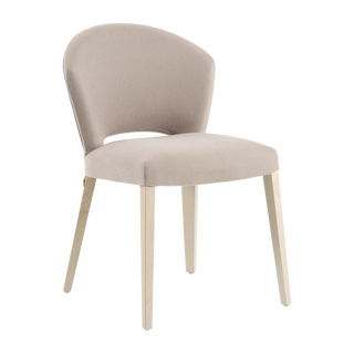 Mobitec Cuori C0110 stoel in taupe stof, schuin vooraanzicht