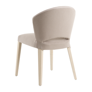 Mobitec Cuori C0110 stoel in taupe stof, schuin achteraanzicht