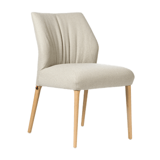 Mobitec Enora C0410 chair in ecru fabric, front three-quarter view