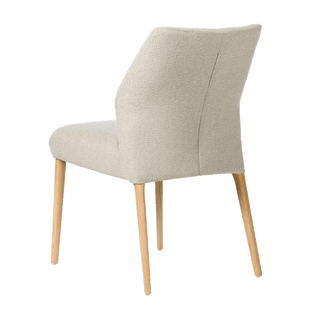 Mobitec Enora C0410 chair in ecru fabric, rear three-quarter view