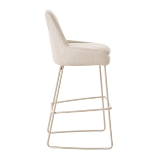 Mobitec Saga C1310 bar stool in ecru fabric, side view