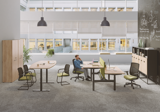 Envol Evo table de réunion tonneau 200x100 assis-debout