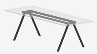Antraciet Gaber Surfy Desk onderstel met schuine poten voor enkel bureau, render