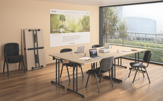 Buronomic Solution inklapbare tafel in opgeklapte toestand