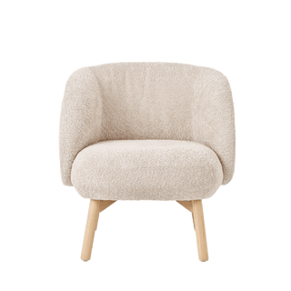 Mobitec Thalia R0118 fauteuil in ecru bouclé, vooraanzicht