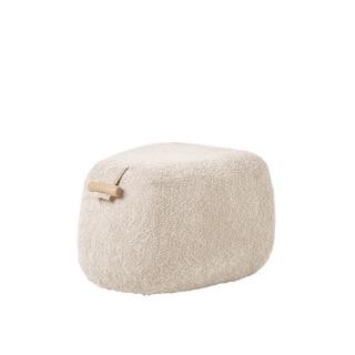 Mobitec Thalia R0710 pouf in ecru bouclé, side view