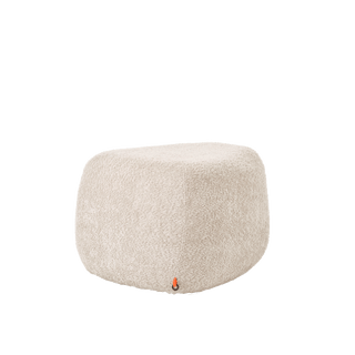 Mobitec Thalia R0710 pouf in ecru bouclé, front view
