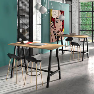 Buronomic Cohesion high coworking tables without power supply in black and Nebraska