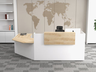 Fifty-fifty banque d'accueil en configuration d'angle