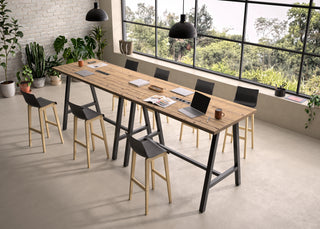 Buronomic Détente stools with high backrest in black