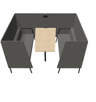Configuration view of the Buronomic Alto meeting booth for six people