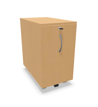 Caisson mobile Buronomic Comfort à porte en hêtre, vue de trois quarts
