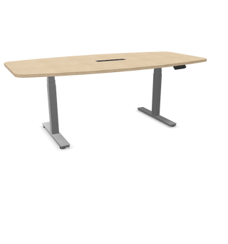 Table de réunion tonneau assis-debout Buronomic Envol Evo en wire oak avec piètement aluminium