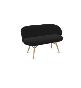 Mobitec Neo B0752 bankje in zwarte stof met houten poten, configuratieweergave