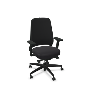Rovo R22 6040 S4 bureaustoel in zwart met netweave rug, schuin vooraanzicht
